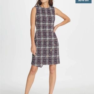 DKNY Tweed Patterned Professional Dress